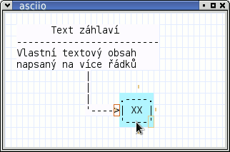 Spojení textových objektů pomocí objektu typu wirl_arrow