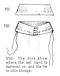The dots show where the tail fastened on, and the tie or chin thongs.