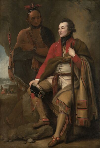 Soubor:Karonghyontye a Guy Johnson 1776.jpg