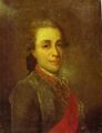 Portrét neznámého muže v zeleném kabátě a s rudou šerpou, namaloval pravděpodobně r. 1770 ruský malíř Fjodor Stěpanovič Rokotov (*1735 -+1808)